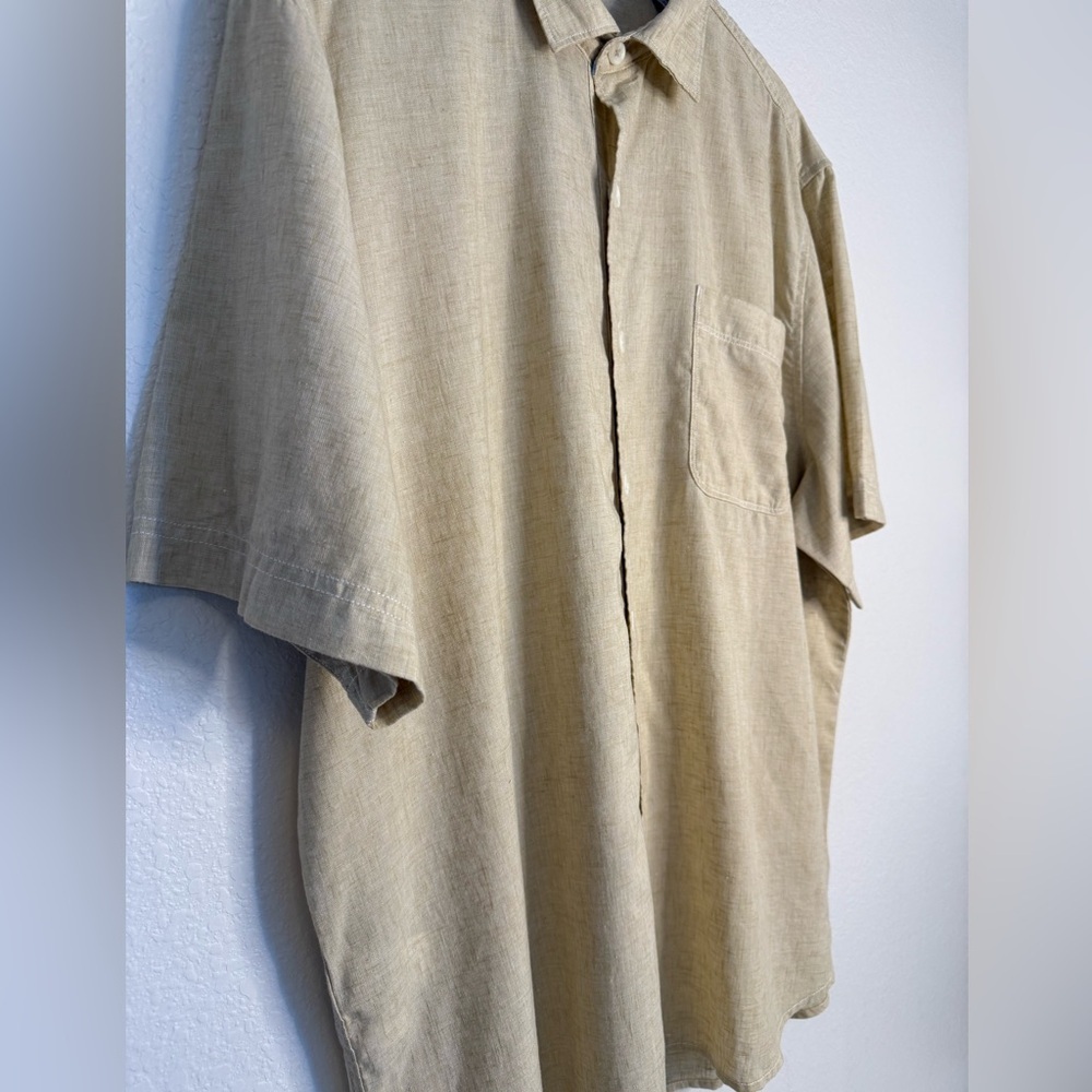 Tommy Bahama Tan Lyocell Linen Blend Resort Shirt | Men’s XL - Picture 5 of 9